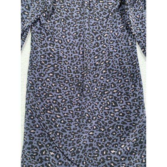 Banana Republic Dress Black Animal Print Dress Long‎ Sleeve Knee Length Size 0 - Picture 8 of 9